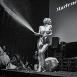 The burlesque show performance at the Bisque Rage Berlin afterparty. Photo: Sarah Perret
