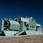 Michael Jantzen’s M-house—seen above in Gorman, California—is a prefabricated, modular, relocatable building system that can change its shape by folding the panels into many different combinations in order to accommodate changing needs. Photo: Michael Jantzen