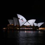 Lighting The Sails (2012) projected onto the famous fins of the Sydney Opera House. Photo: Courtesy of the artists