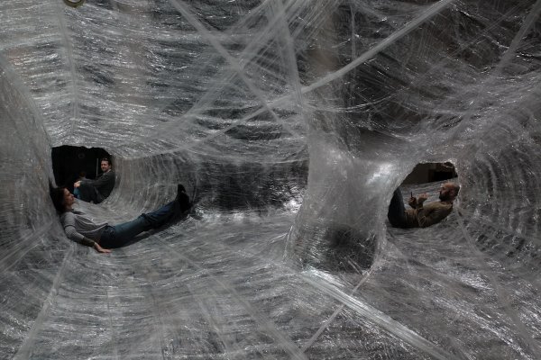 Numen’s Tape installation started as a sculpture but morphs into architecture. 'Odeon' in Vienna in 2010. Photo: Fred Kroh