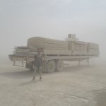 "We've had an amazing amount of dust storms the past 24 hours, but all is packed on the trailer and we're almost ready to finally leave the desert. Back to another Reality."